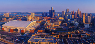 City skyline stadium cars parked - doug ohlson free wallpaper for desktop