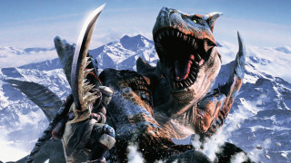 Giant dinosaur man mountain range - promotional free wallpaper for desktop