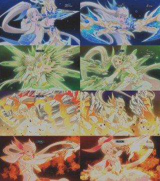 Anime characters group poses colors - a mosaic free wallpaper for tablet