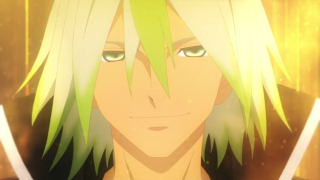 Man green hair sword yellow - a yellow light free wallpaper