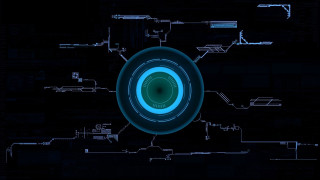 Blue black background circular hologram - star citizen halo free wallpaper for desktop
