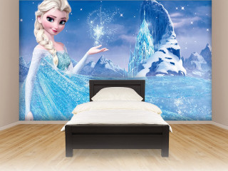 Frozen princess mural bedroom white - a white bed free wallpaper