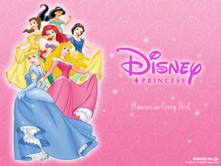 Disney princesses pink background swirls - a group of princesses free wallpaper