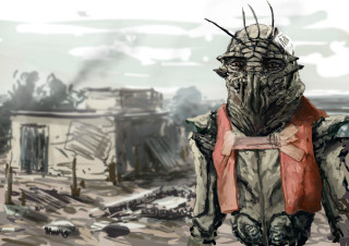 Man strange head scarf destroyed - strange free wallpaper for desktop