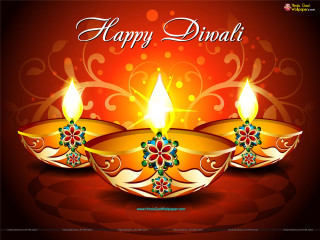 Diwali candles floral red glowing - rich color free wallpaper