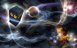 Tardish floating sky planet background - space free wallpaper for desktop