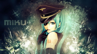 Girl blue hair hat black - a black outfit free wallpaper for desktop