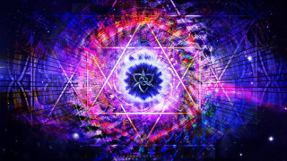 Psychedelic person purple blue space - sacred free wallpaper for desktop