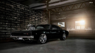 Black car garage brick wall 3 - a garage next free wallpaper