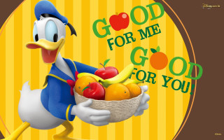 Cartoon duck basket fruit vegetables - god free wallpaper for desktop