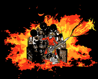 Cartoon character fire hose speakers - punk art free wallpaper