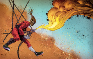 Firefighter fireball astronaut constellation galaxy - a painting of a person holding free wallpaper