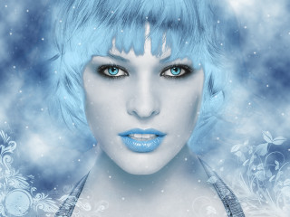 Woman blue hair blue eyes 2 - blue hair free wallpaper for desktop