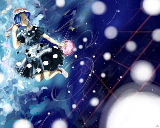 Woman dress pink ball snow - orphism free wallpaper