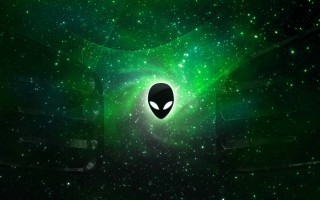 Alien head green space stars - star and dust free wallpaper for desktop