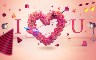 Heart shaped flowers camera pink - behance hd free wallpaper