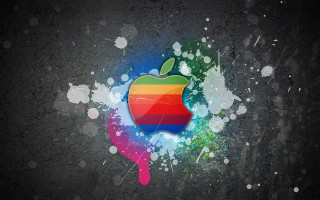Apple logo paint splatters splashes - an apple logo free wallpaper