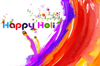 Colorful painting happy holi tree - colour free wallpaper for desktop