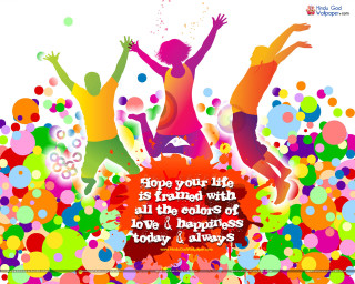 Jumping people quote happiness fun - your life free wallpaper