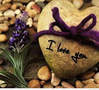 Heart rock purple ribbon lavender 2 - anthony devas free wallpaper for tablet