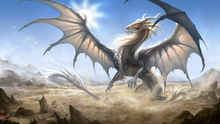 Dragon wings desert mountain blue - a desert landscape free wallpaper for desktop