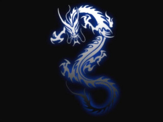 Blue white dragon black background 2 - dragon free wallpaper