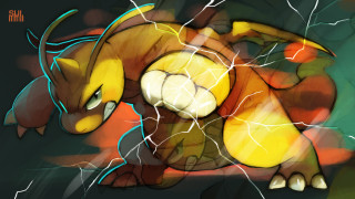 Yellow orange pokemon lightning black - cell free wallpaper for desktop