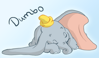 Cartoon elephant hat dumbo laying - a cartoon elephant free wallpaper