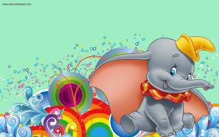 Cartoon elephant crown rainbow bubbles - a rainbow background free wallpaper