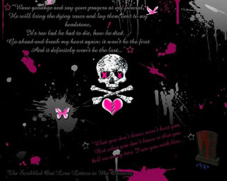 Skull crossbones pink heart poem - a poem free wallpaper