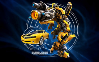 Yellow black robot gun car - robot free wallpaper for desktop