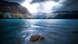 Rock lake mountains clouds sky 2 - adobe lightroom free wallpaper