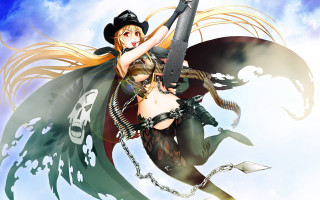 Woman sword hat flying air - a sword and a hat free wallpaper