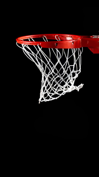 Basketball going through net dark - free gaming wallpaper for mobile