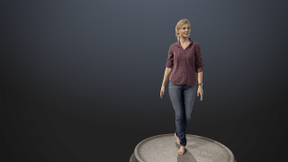 Woman standing metal object black - 3 d model free wallpaper