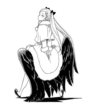 Woman sitting bird long hair - chizuko yoshida free wallpaper for tablet