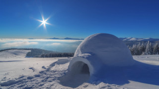 Snow cave hill sky sun - hill free wallpaper