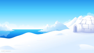Igloo snow mountains background blue - anton fadeev free wallpaper for desktop