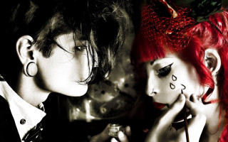 Couple people makeup face paint - a surrealist painting free wallpaper