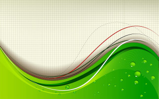 Green white background water droplets - vector curve free wallpaper for desktop