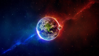 Planet space blue red background 4 - space free wallpaper for desktop