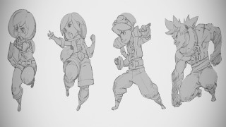 Group people drawing poses artistic - 2 d game art free wallpaper