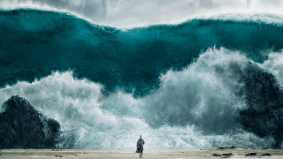 Man beach huge wave ocean - a beach next free wallpaper