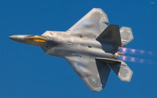 Fighter jet blue sky smoke 12 - a yellow light free wallpaper