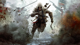 Man hooded running field smoke - two sword free wallpaper