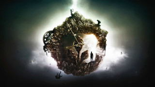 Giant octopus floating people surrounding - surrealistic free wallpaper