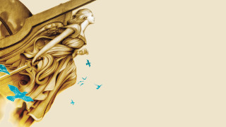 Woman scissors butterflies bird flying - neoclassicism free wallpaper