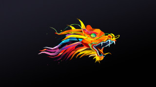 Colorful dragon flying air tail 2 - its tail free wallpaper
