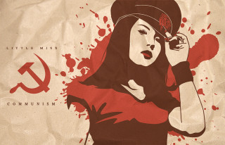 Woman hat phone hammer sickle - sick symbol free wallpaper