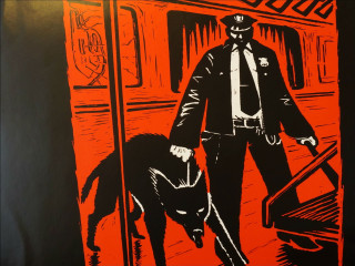 Man suit tie dog train - cleon peterson free wallpaper